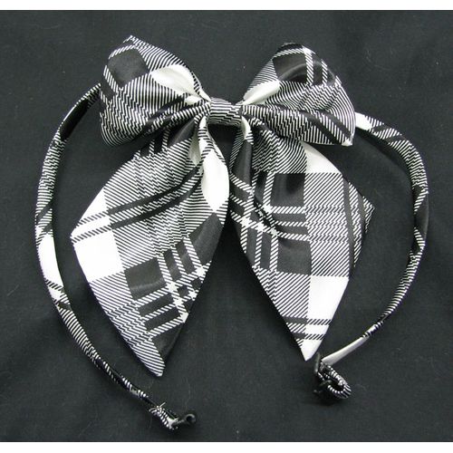 Lavallière Noeud Papillon Cravate  Carreau Rayé Rose Noir Clip Réglable