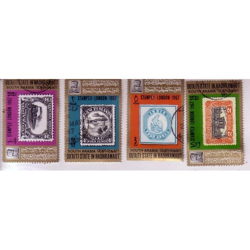 Stampex , London  1967 , Lot De 4 Timbres South Arabia