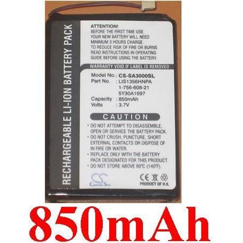 Batterie Pour    Sony Player Mp3   Nw-A3000 /  Nw-A3000v  Series /  Typ Lis1356hnpa /  Typ 1-756-608-21 / Typ 5y30a1697