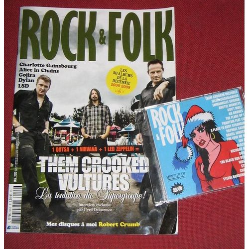 Rock & Folk   N° 509 : Them Crooked Vultures(Nirvana/D.Grohl-Led Zeppelin)/Crumb/The Xx/C. Gainsbourg/M.Davis/Dylan