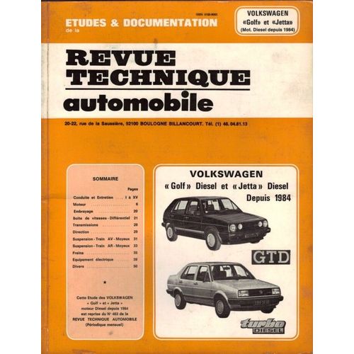 Volkswagen Golf Diesel Et Jetta Diesel - Depuis 1984