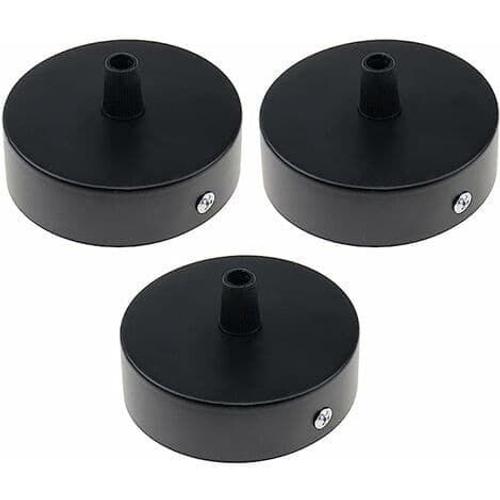 3 Pièces Auvent De Plafond 10cm Cache Fil Pour Lustre Magnétique Profilé Avec Serre-Cable Intégré-Noir Mat-Luminaire Adapté À Toutes Les Lampes.Gu.B/Bon