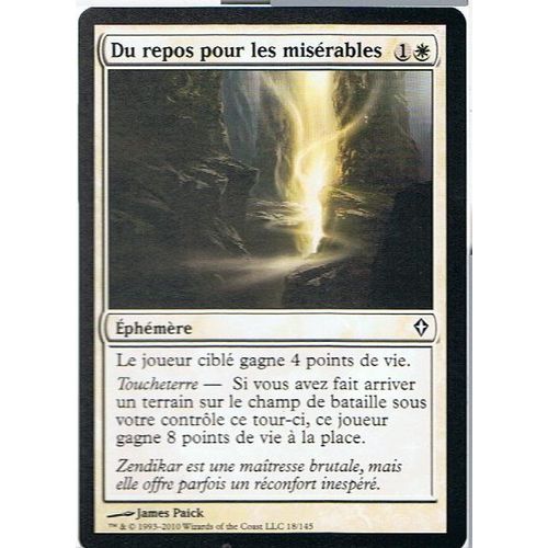 Du Repos Pour Les Misérables  - Magic Mtg - Worldwake 18 - C