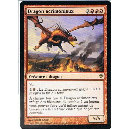 Foil Premium Dragon Acrimonieux  - Magic Mtg - Worldwake 85 - R