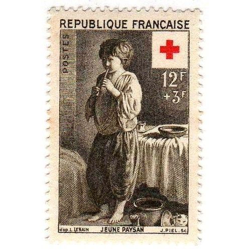 France 1956 - Y&t N°1089 - 12f+3f - Surtaxe Au Profit De La Croix Rouge - Famille De Paysans Dans Un Intérieur - Neuf