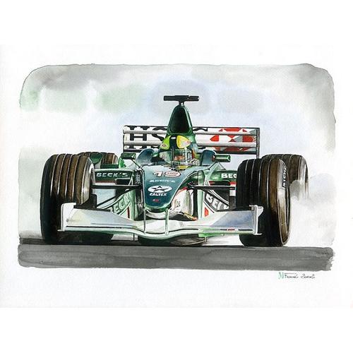 Francois Mallevays - Jaguar F1 - Digigraphie 50 X 40 Cm Sur Papier Aquarelle Extra Blanc 190 Gr - Tire En 200 Ex - Numerote Et Signe Par L'artiste -