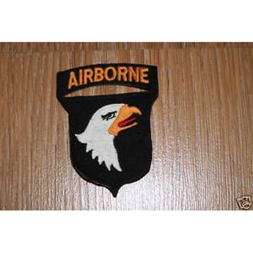 Insigne Tissu D'epaule De La 101eme Airborne 'division D'infanterie Aeroporte) Ww2 Dos Noir