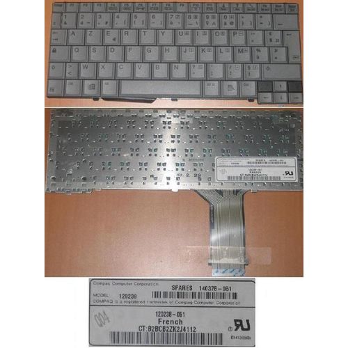 Clavier Azerty Français / French Pour HP Compaq  Armada M300 Series, Gris / Grey, Model: 120238, P/N: 140375-051, 120238-051, B2BCB2ZK2J4112