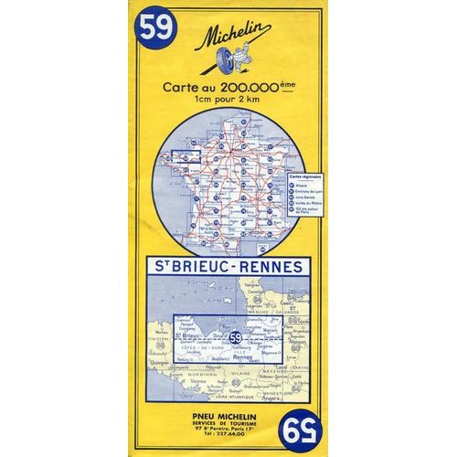 Carte Michelin N°59  - St Brieuc - Rennes
