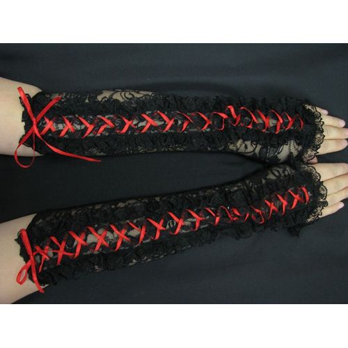 Mitaine Black Sugar Lolita Japonais Dentelle Cosplay Costume Soirée Déguisement