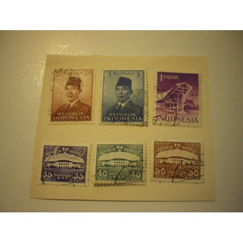 Indonesie  Lot De 6 Timbres Obliterés