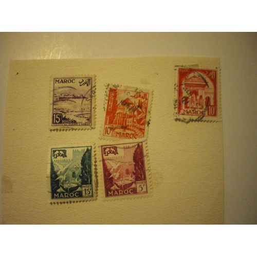 Maroc  5 Timbres Obliterés