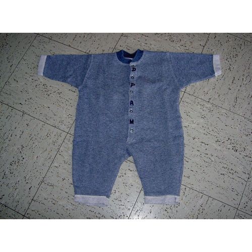 Pyjama Bleu Gris Chiné Fermeture Boutons Du Pareil Au Même Taille 12 Mois (1 An)