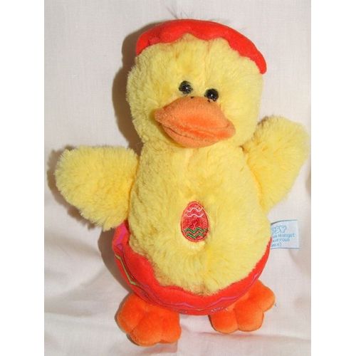 Canard Gipsy Doudou Coin Coin Jaune Orange Peluche 19 Cm