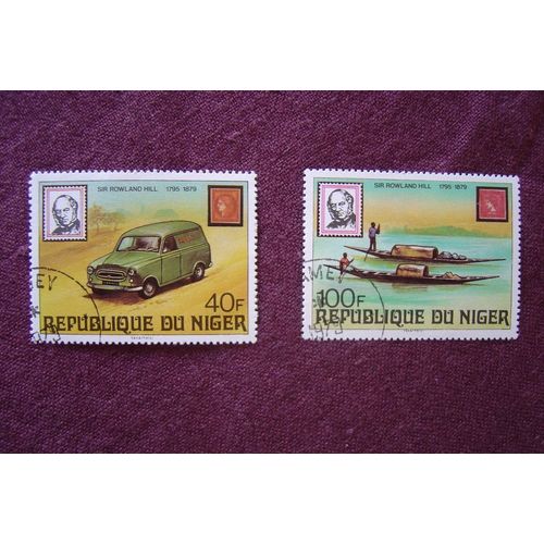 2 Timbres Du Niger ( Voiture Et Pirogues)