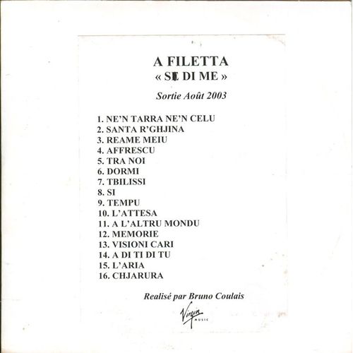 A Filetta Si Di Me  - Cd