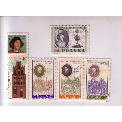 Kopernik , Lot De 5 Timbres , Pologne , Années 69-70