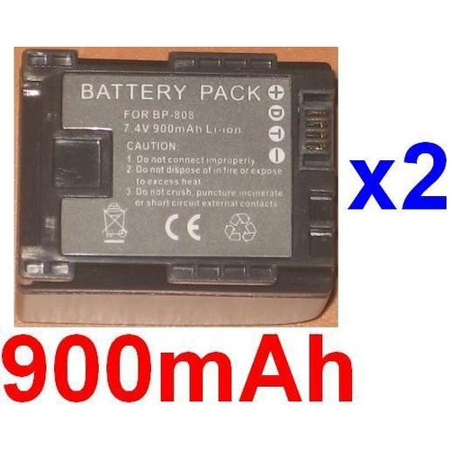 2 Batteries Pour Canon **Info-Lithium** BP-808 BP808 FS10, FS11, FS100 **900mAh**