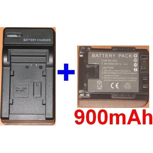 Chargeur + Batterie Pour Canon **Info-Lithium** BP-808 BP808 FS10, FS11, FS100 - Capacité 900 mAh