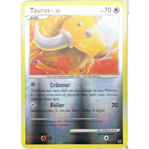 Reverse Tauros Niv.23 - Pokemon - Platine 98