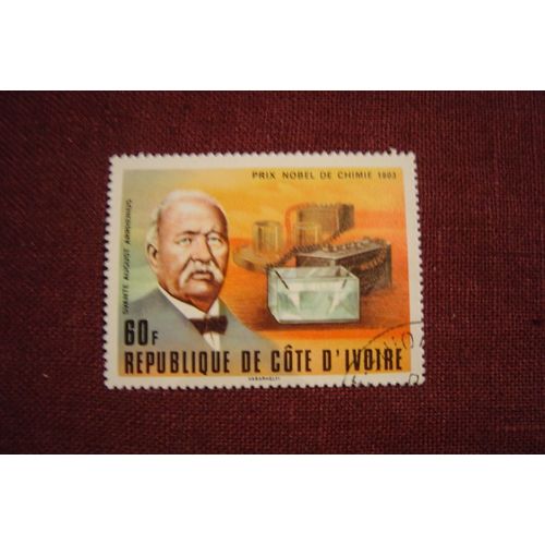 Timbre "Prix Nobel De Chimie 1903" Côte D'ivoire