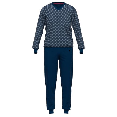 Bugatti Homme Pyjama, Set De 2 Pièces - Long, Pyjama. Col En V, Coton Bleu Xl (X-Large)
