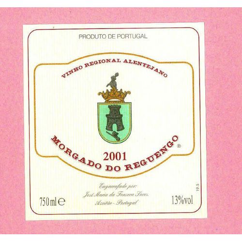 Etiquette Vin Neuve New Label Wine Rótulo Novo Vinho Rouge Red Tinto Morgado Do Reguengo 2001 Alentejano Jm Fonseca