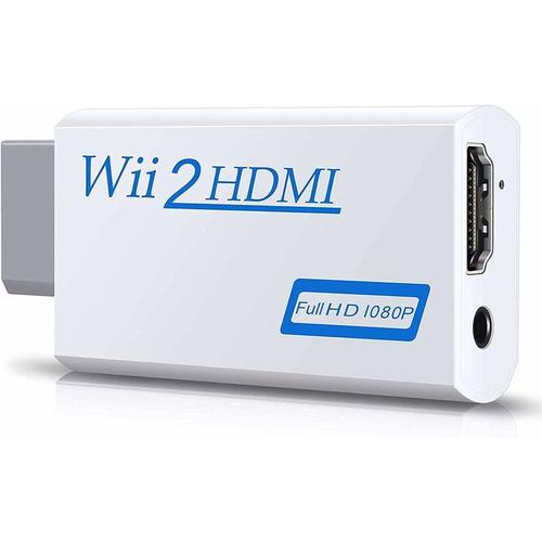 Wii To Hdmi Converter, Convertisseur Full Hd 1080p Adaptateur Vid¿¿O Avec 3,5 Mm Audio Et Sortie Hdmi, Prend En Charge Tous Les Modes D'affichage Wii - 1pc (Blanc)