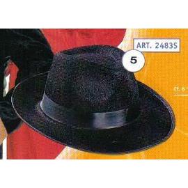 Chapeau de déguisement type borsalino noir pour adulte