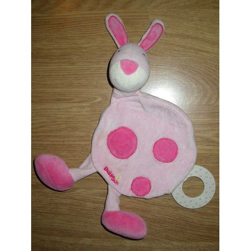 Doudou Lapin Lievre Rabbit Bunny Baby Sun Anneau Dentition Sun Rose