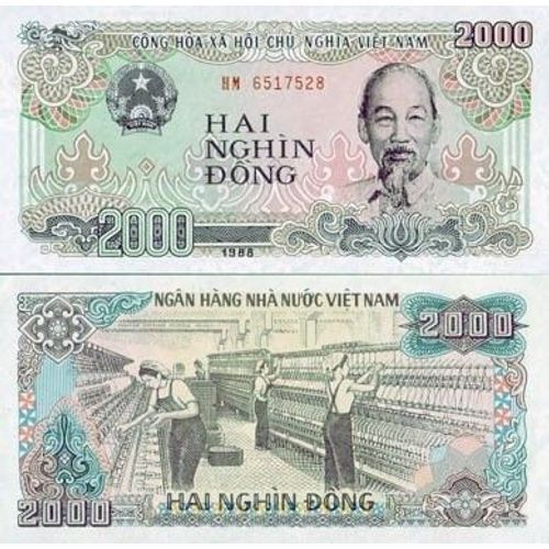 Billet De 2000 Dong D'hochiminh Vietnam