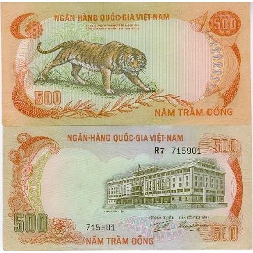 Billet De 500 Dong Du Vietnam Du Sud "Tigre"