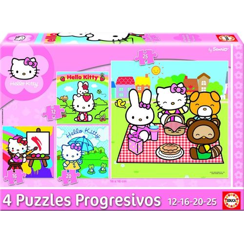 Puzzles De 12 À 25 Pièces - 4 Puzzles : Hello Kitty