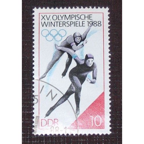 Allemagne Rda Ddr N° 2755 Oblitéré, 10p « Patinage De Vitesse, Jeux Olympiques D'hivers À Calgary (Canada) »