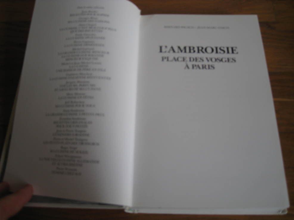 L'ambroisie, Place Des Vosges À Paris - Littérature | Rakuten