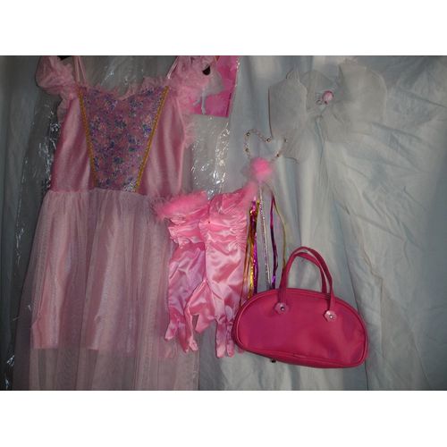 Robe Rose Barbie/Déguisement De Princesse 5/7 Ans