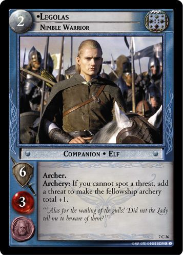 Le Seigneur Des Anneaux - Legolas, Nimble Warrior (Legolas, Guerrier Agile) 7c26 Common (Commune) Return Of The King (Le Retour Du Roi) - Lotr