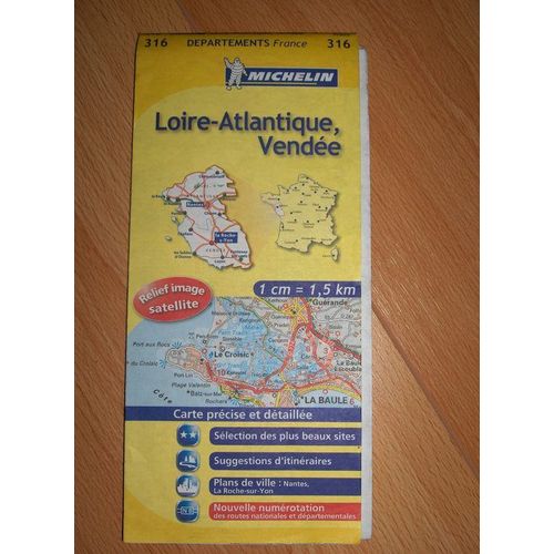 Carte Michelin N°316 Loire-Atlantique, Vendée