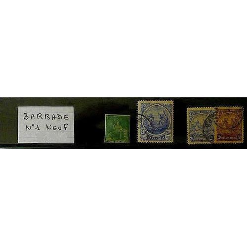 Barbade  N° 1 Neuf + 3 Timbres Oblitérés
