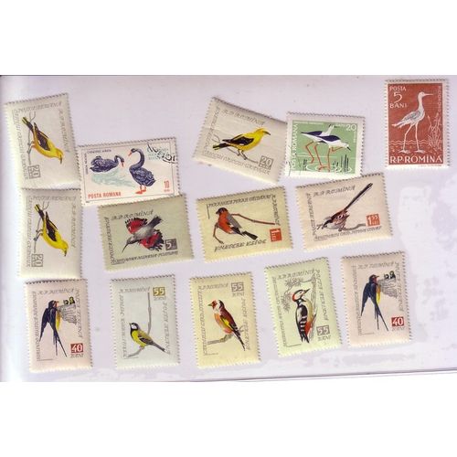 Roumanie , Lot De 14  Timbres , Thème Oiseaux