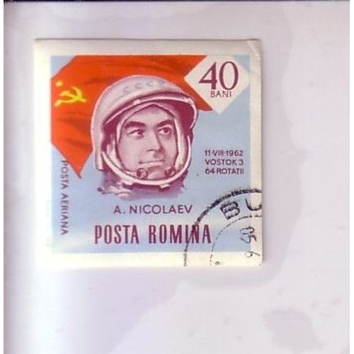 Conquête Spaciale , Nicolaev , Timbre De Roumanie De 1962