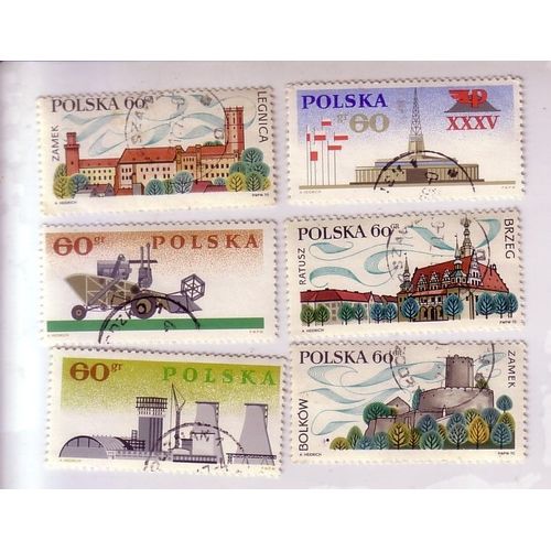 Pologne , Lot De 6 Timbres De 1970