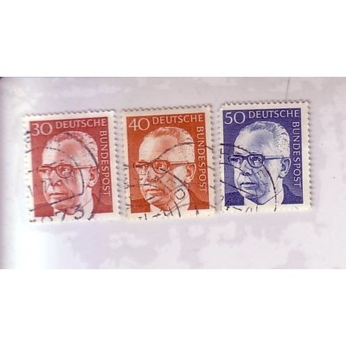 Allemagne , Deutsche Bundespost , Lot De 3 Timbres De 30 , 40 Et 50