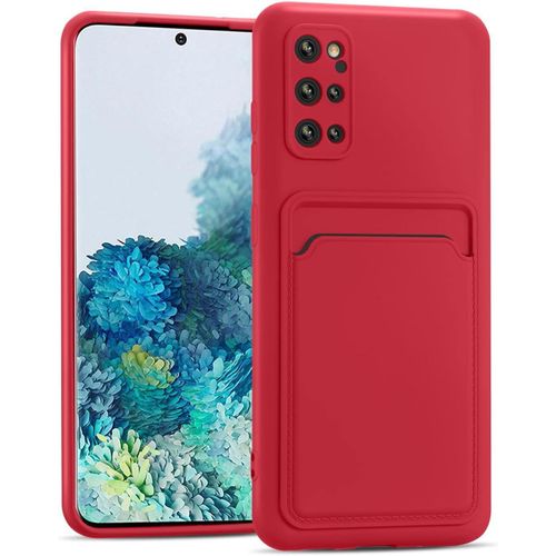 Verco Coque Silicone Compatible Avec Samsung Galaxy S20 Plus, Protection Antichoc Avec Porte-Cartes Case En Silicone Premium Pour Samsung S20+ 5g Etui, Rouge