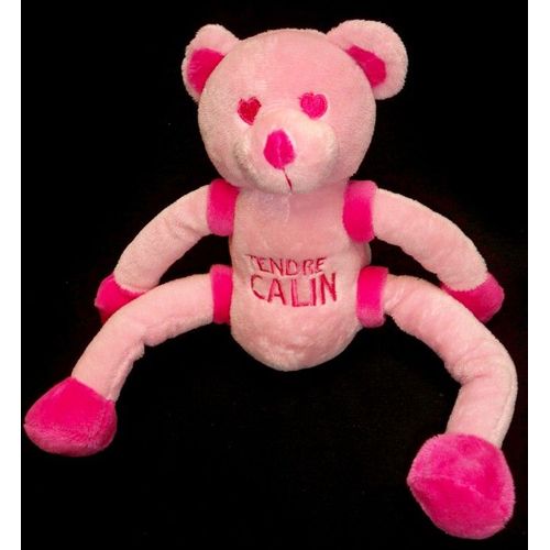 Doudou Peluche Ours Tendre Calin Cmp Rose
