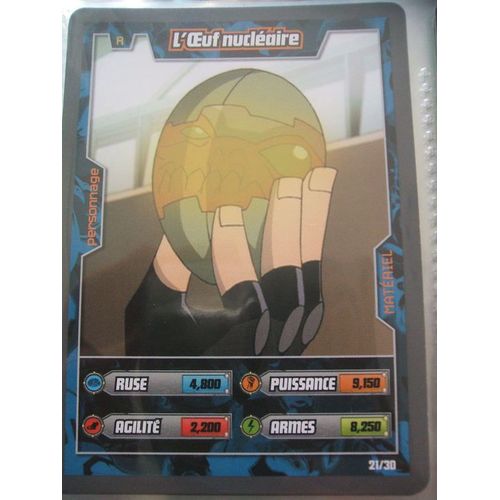 Carte À Jouer Ben 10 Alien Aventures : Personnage Matériel L'oeuf Nucléaire 21/30