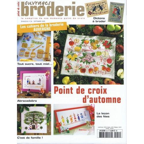 Ouvrages Broderie  N° 54 : Les Cahiers De La Broderie Auvergne - Point De Croix D'automne