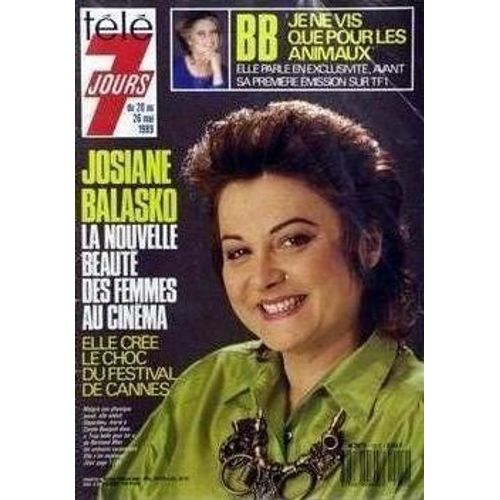 Télé 7 Jours  N° 1512 : 1989 Josiane Balasko/Pierre Richard/Bellemare/Giresse/Uderzo/Tavernier/Pierre Perret/Jackie Collins/Jean Pierre Cassel/Anne Parillaud/Yannick Noah/Valerie Lagrange