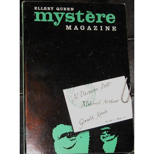 Magazine Mystere N° 224 : Davisson Post - Mildred Arthur - Gerald Kersh