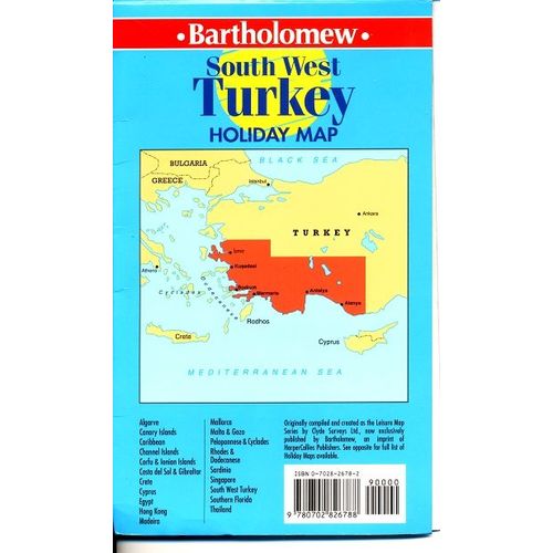 South West Turkey Holiday Map
